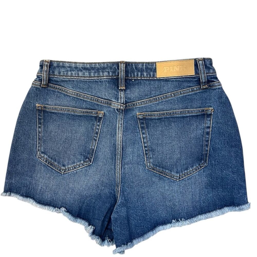 PINK Victoria’s Secret VS High Waisted Denim High Rise Shorts Frayed 10 NWT - Picture 3 of 13